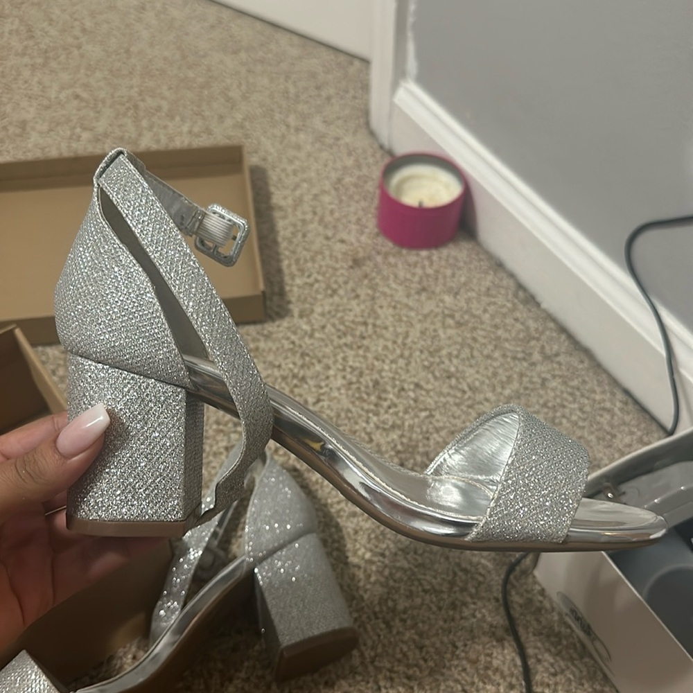 Women’s Silver Sparkly Heels